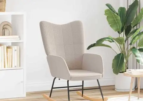 Fotoliu de relaxare, gri deschis, material similar lână - 1/5