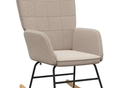 Fotoliu de relaxare, gri deschis, material similar lână - 2/5