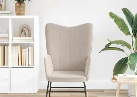 Fotoliu de relaxare, gri deschis, material similar lână - 3/5