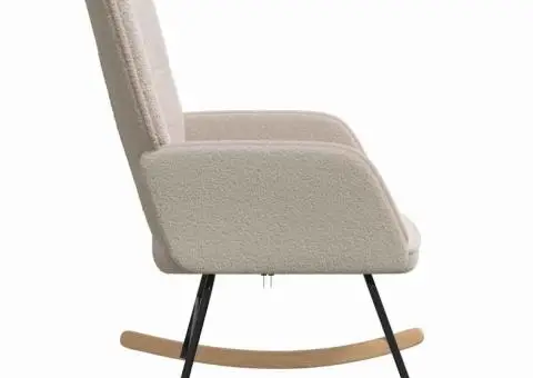 Fotoliu de relaxare, gri deschis, material similar lână - 5/5