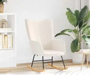 vidaXL Fotoliu de relaxare, crem, material similar lână