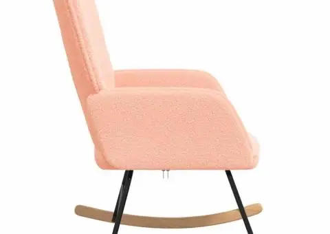 Fotoliu de relaxare, roz, material similar lână - 5/5