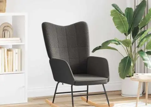 Fotoliu de relaxare, gri închis, material similar lână - 1/5