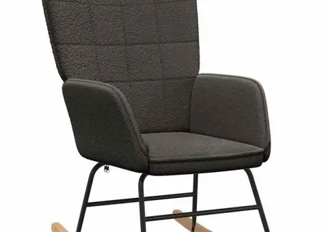 Fotoliu de relaxare, gri închis, material similar lână - 2/5