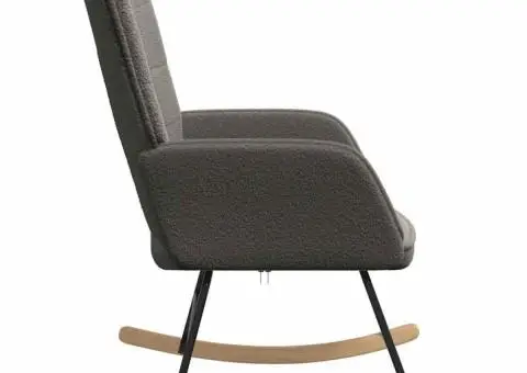 Fotoliu de relaxare, gri închis, material similar lână - 5/5