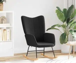 vidaXL Fotoliu de relaxare, negru, material similar lână