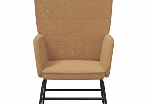 Fotoliu de relaxare, bej, material similar lână - 4/5