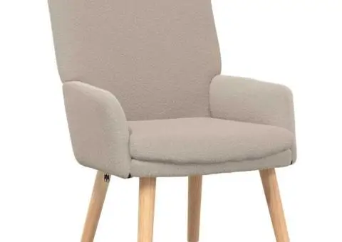 Fotoliu de relaxare, gri deschis, material similar lână - 2/5