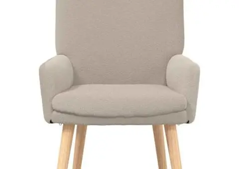 Fotoliu de relaxare, gri deschis, material similar lână - 4/5