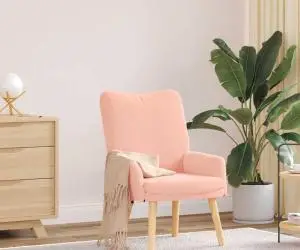 vidaXL Fotoliu de relaxare, roz, material similar lână