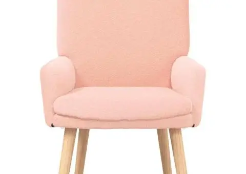 Fotoliu de relaxare, roz, material similar lână - 4/5