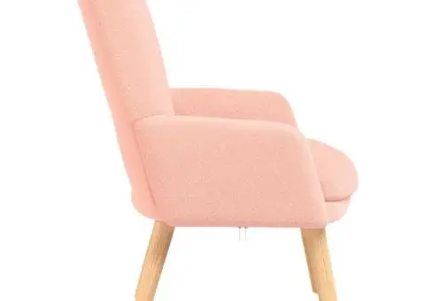 Fotoliu de relaxare, roz, material similar lână - 5/5