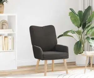 vidaXL Fotoliu de relaxare, gri închis, material similar lână