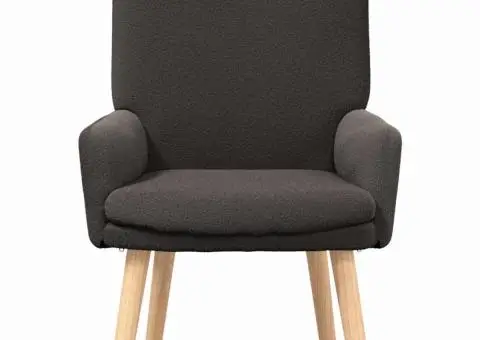 Fotoliu de relaxare, gri închis, material similar lână - 4/5