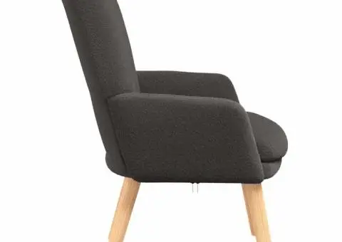 Fotoliu de relaxare, gri închis, material similar lână - 5/5