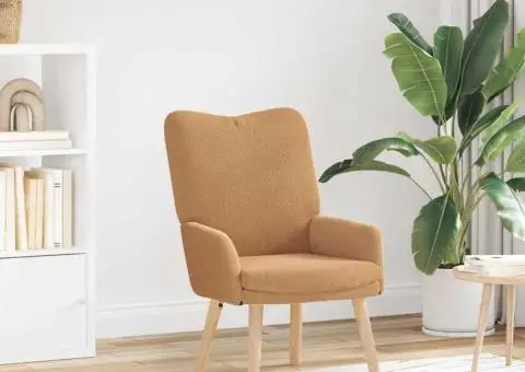 Fotoliu de relaxare, bej, material similar lână - 1/5