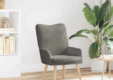 Fotoliu de relaxare, gri deschis, material raiat - 1/5