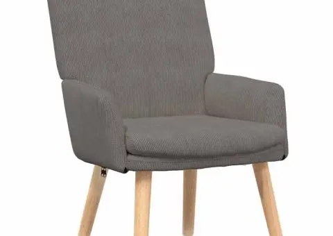 Fotoliu de relaxare, gri deschis, material raiat - 2/5