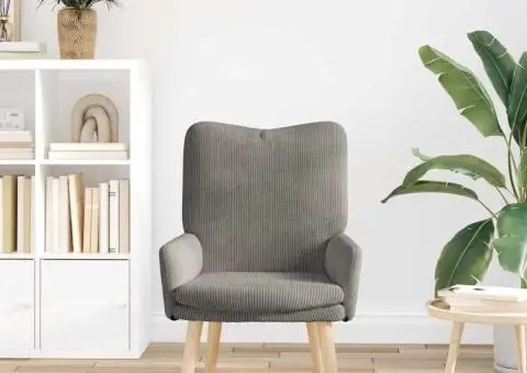 Fotoliu de relaxare, gri deschis, material raiat - 3/5