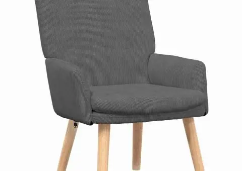 Fotoliu de relaxare, gri închis, material raiat - 2/5