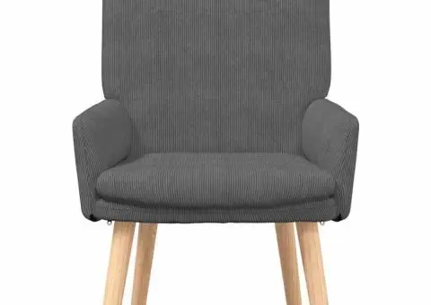 Fotoliu de relaxare, gri închis, material raiat - 4/5