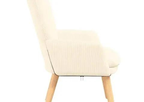 Fotoliu de relaxare, crem, material raiat - 5/5