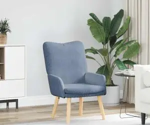 Fotoliu de relaxare, albastru, material raiat