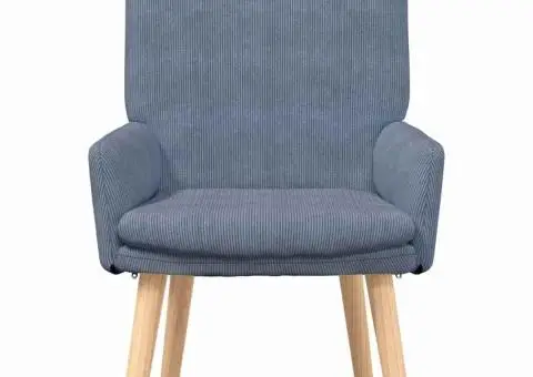 Fotoliu de relaxare, albastru, material raiat - 4/5