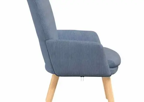 Fotoliu de relaxare, albastru, material raiat - 5/5