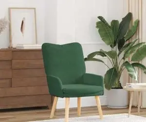 Fotoliu de relaxare, verde junglă, material raiat