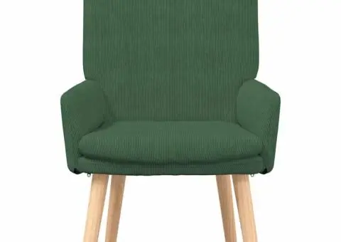 Fotoliu de relaxare, verde junglă, material raiat - 4/5