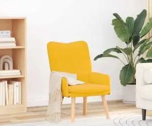 Fotoliu de relaxare, galben deschis, material raiat