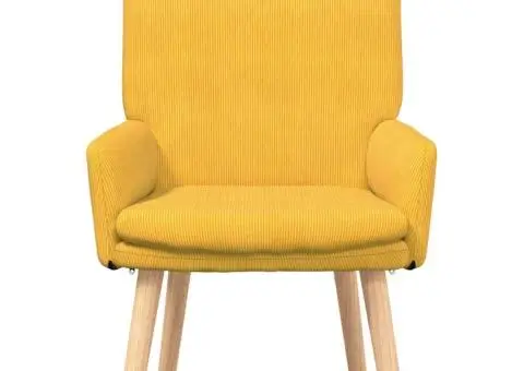 Fotoliu de relaxare, galben deschis, material raiat - 4/5