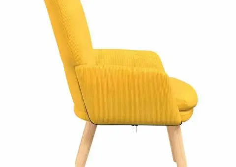 Fotoliu de relaxare, galben deschis, material raiat - 5/5