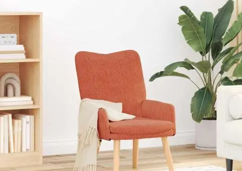 Fotoliu de relaxare, portocaliu roșiatic, material raiat - 1/5