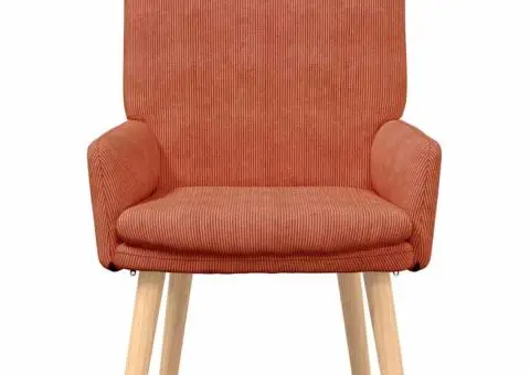 Fotoliu de relaxare, portocaliu roșiatic, material raiat - 4/5