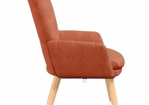 Fotoliu de relaxare, portocaliu roșiatic, material raiat - 5/5