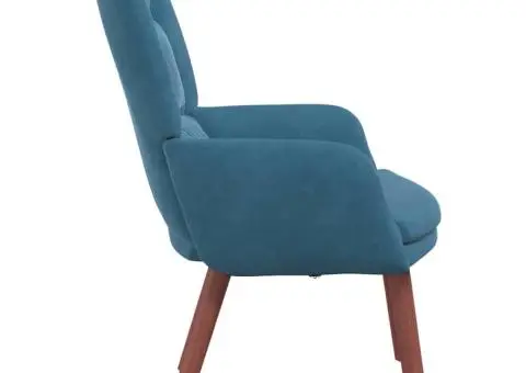 Fotoliu de relaxare, albastru, catifea - 5/5