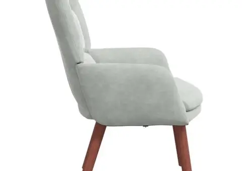 Fotoliu de relaxare, gri deschis, catifea - 5/5