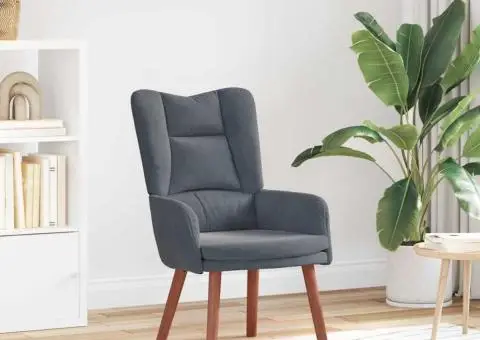 Fotoliu de relaxare, gri închis, catifea - 1/5