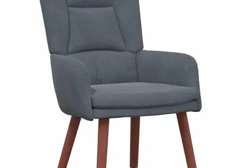 Fotoliu de relaxare, gri închis, catifea - 2/5