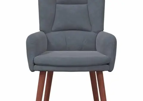 Fotoliu de relaxare, gri închis, catifea - 4/5