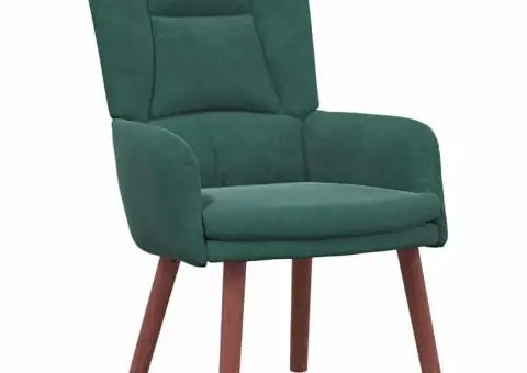 Fotoliu de relaxare, verde închis, catifea - 2/5