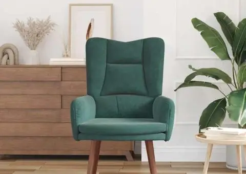 Fotoliu de relaxare, verde închis, catifea - 3/5