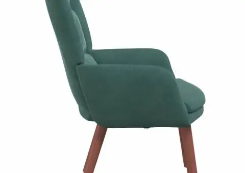 Fotoliu de relaxare, verde închis, catifea - 5/5