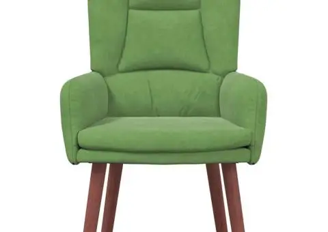 Fotoliu de relaxare, verde deschis, catifea - 4/5