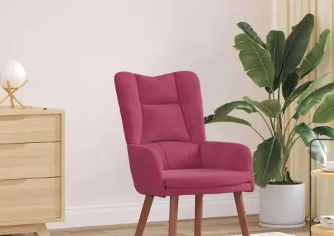 Fotoliu de relaxare, bordo, catifea - 1/5