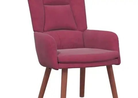 Fotoliu de relaxare, bordo, catifea - 2/5