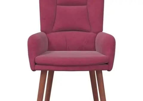 Fotoliu de relaxare, bordo, catifea - 4/5