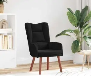 vidaXL Fotoliu de relaxare, negru, catifea